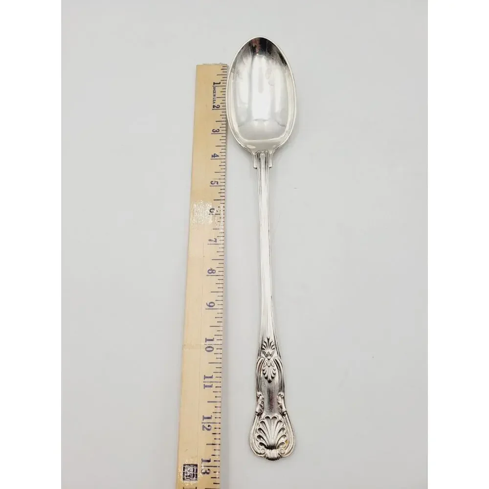FB Rogers Italy Silverplated Repousse Kings Shell Salad Serving Spoon Discontinu